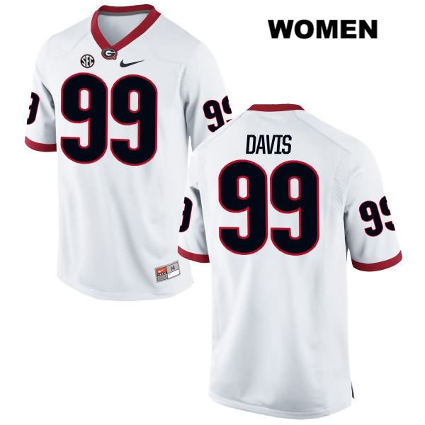 Georgia Bulldogs Women's Jordan Davis #99 NCAA Authentic White Nike Stitched College Football Jersey XXY6756QY
